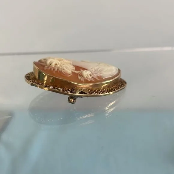 14ktVintage Cameo Pin