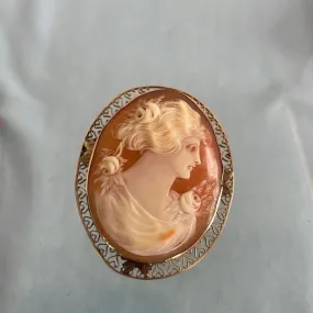 14ktVintage Cameo Pin