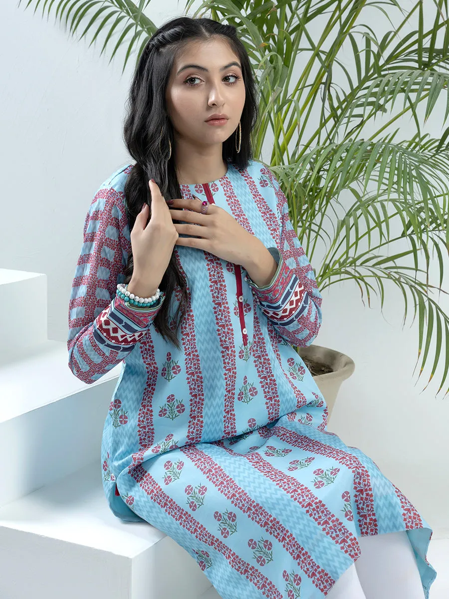 1pc Unstitched - Printed Lawn Shirt