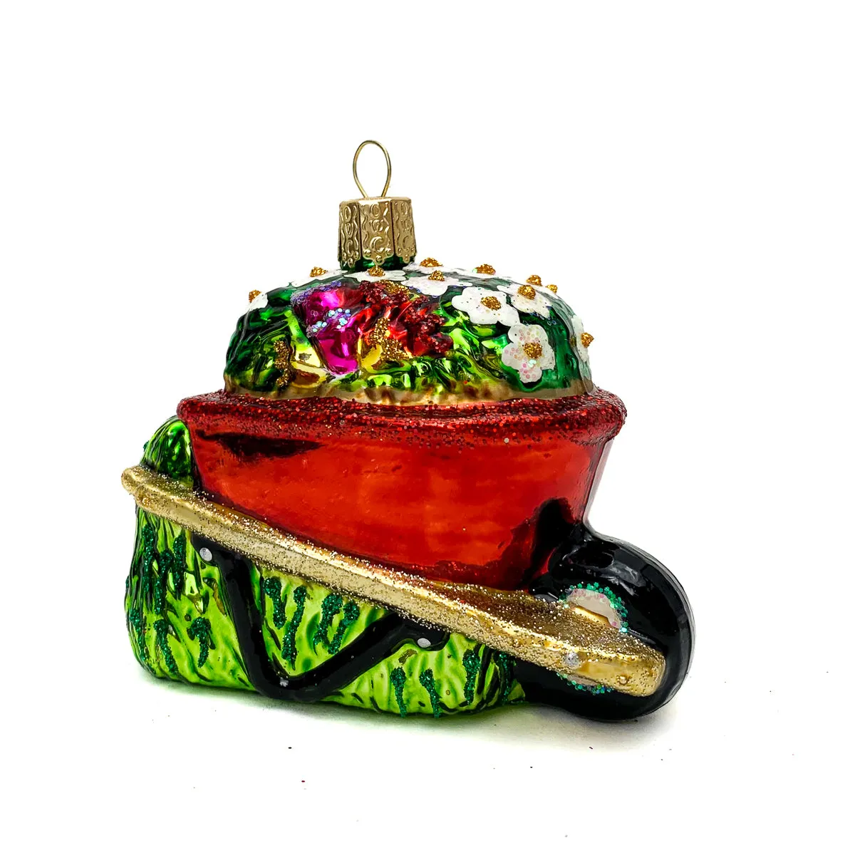 A' Gardening We Go Flower Filled Wheelbarrow Ornament