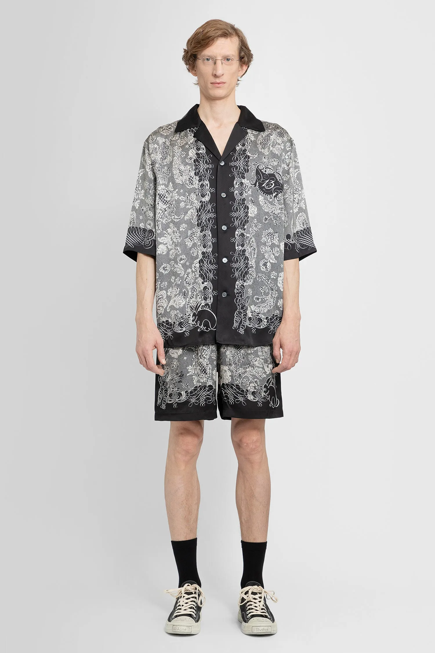 ACNE STUDIOS MAN BLACK&WHITE SHORTS & SKIRTS