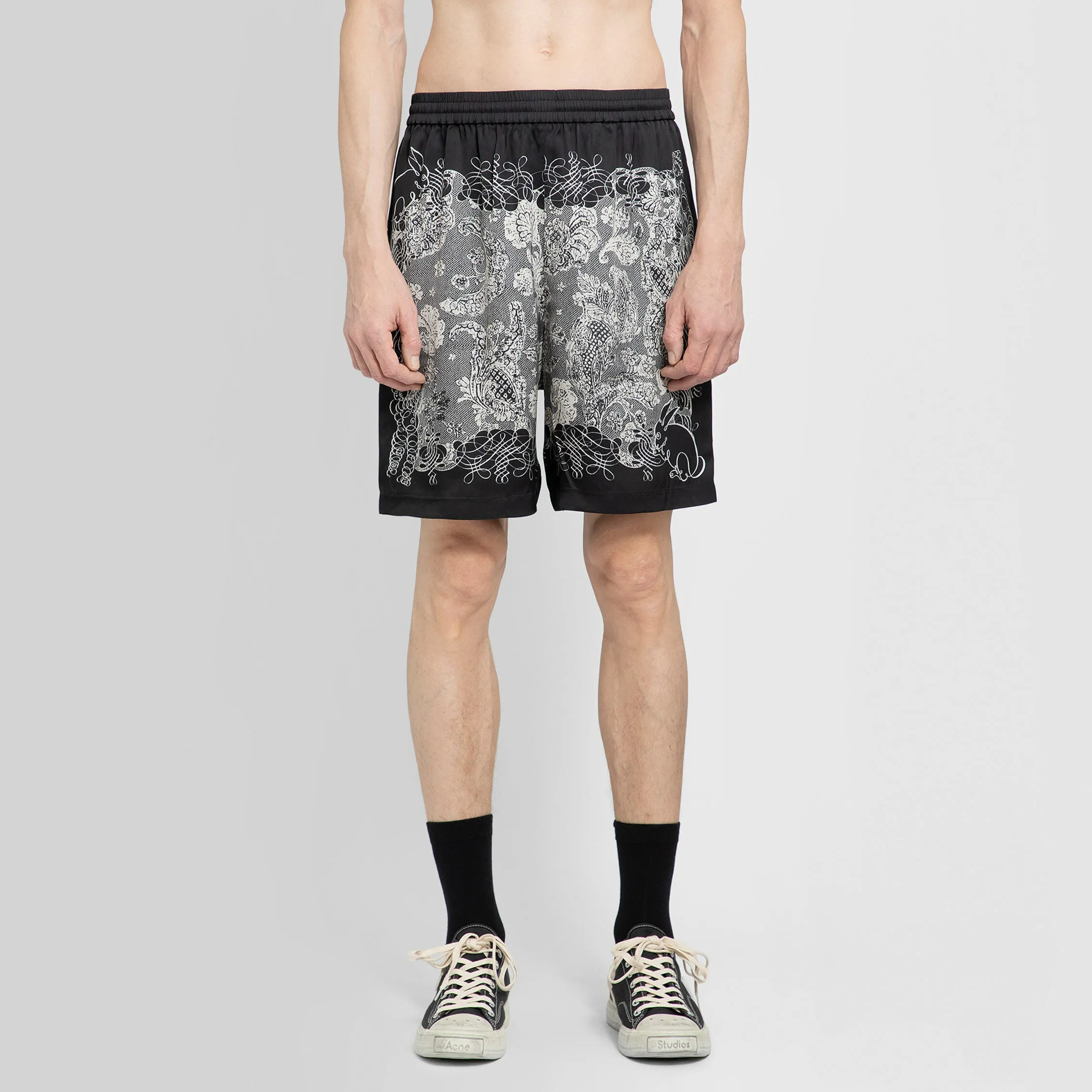 ACNE STUDIOS MAN BLACK&WHITE SHORTS & SKIRTS