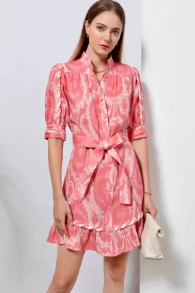 Ada Linen Mini Dress - Pink