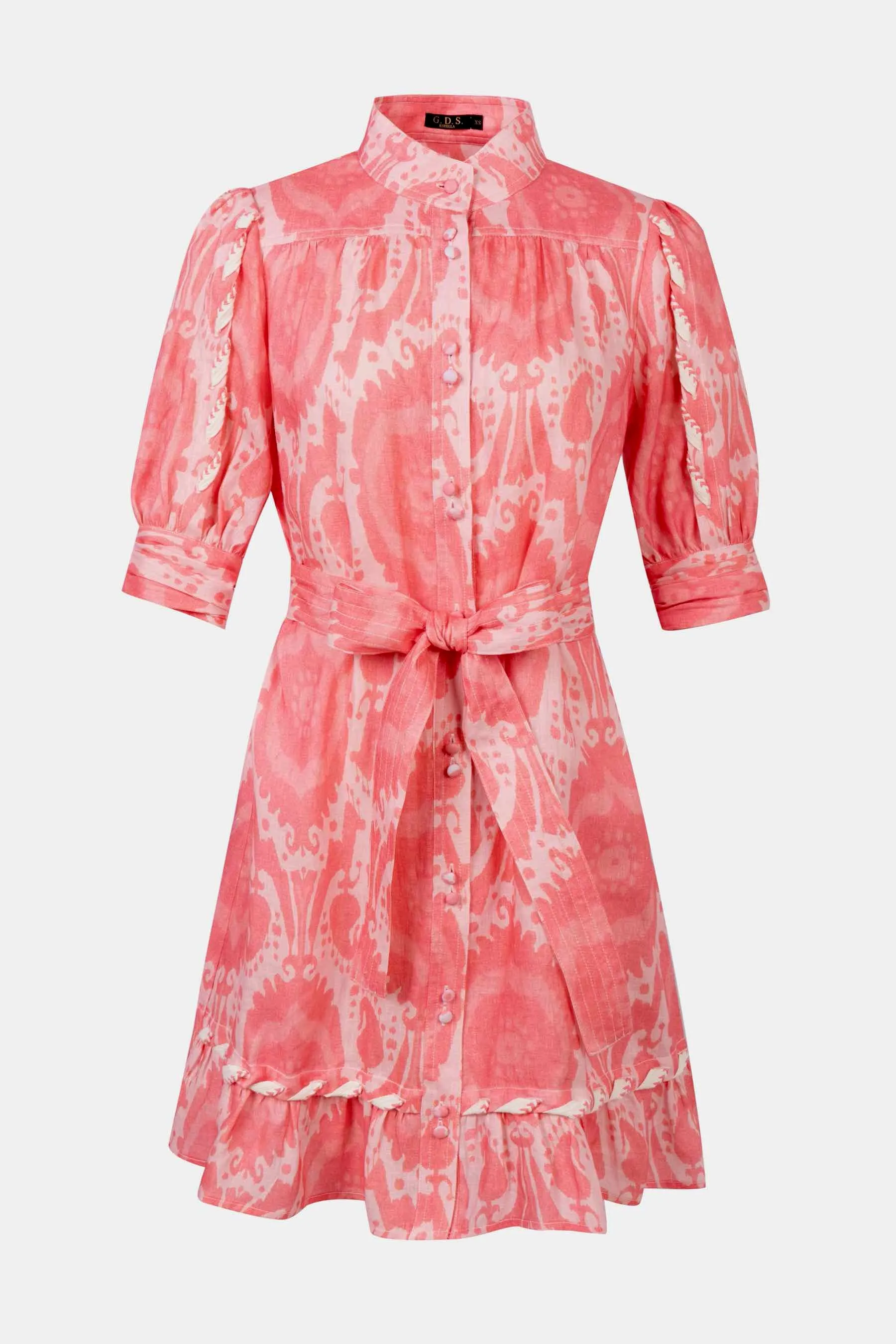 Ada Linen Mini Dress - Pink