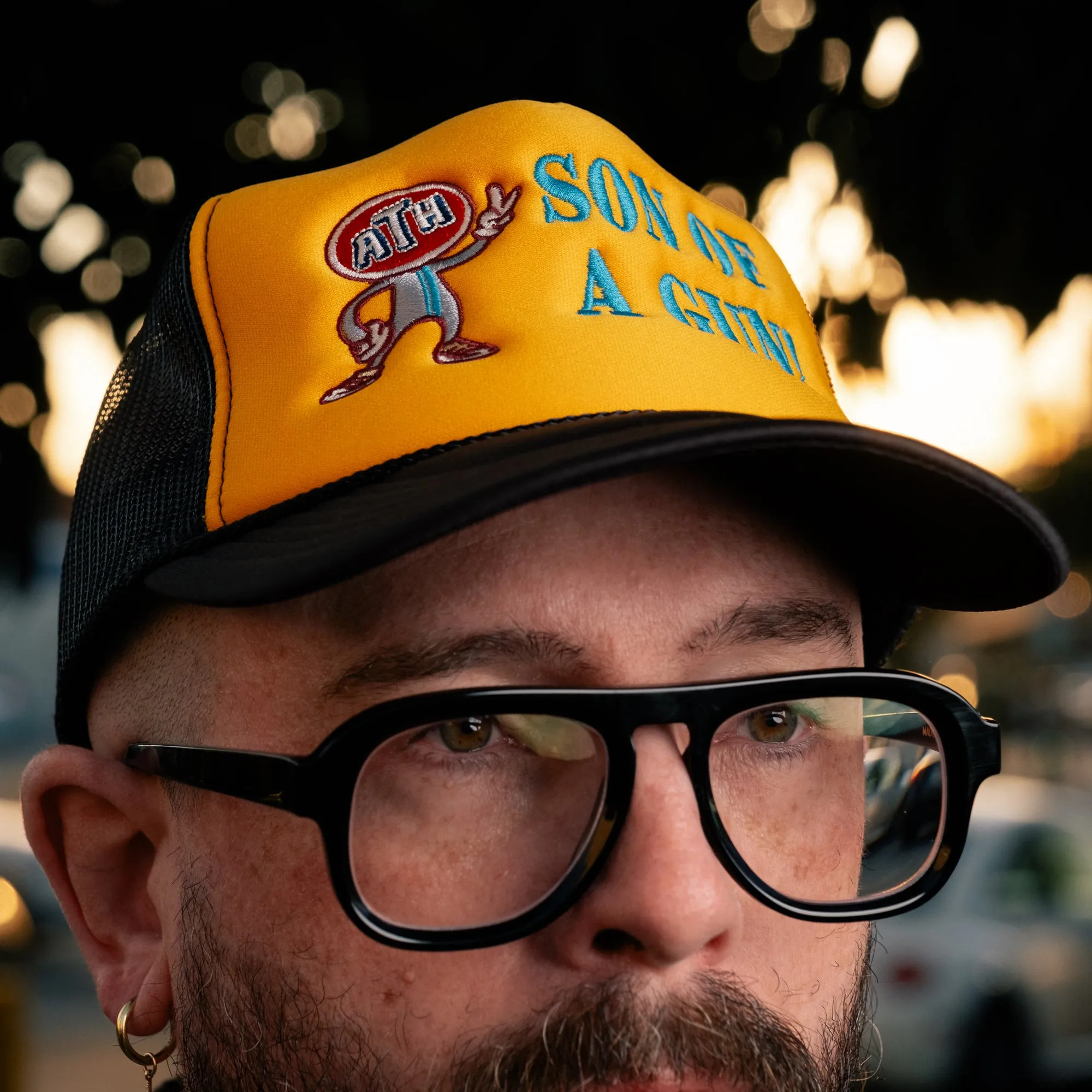 All-Time High The Roaring Sound Trucker Hat Black Yellow