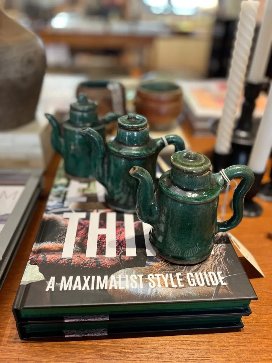 Antique Glazed Green Pitcher