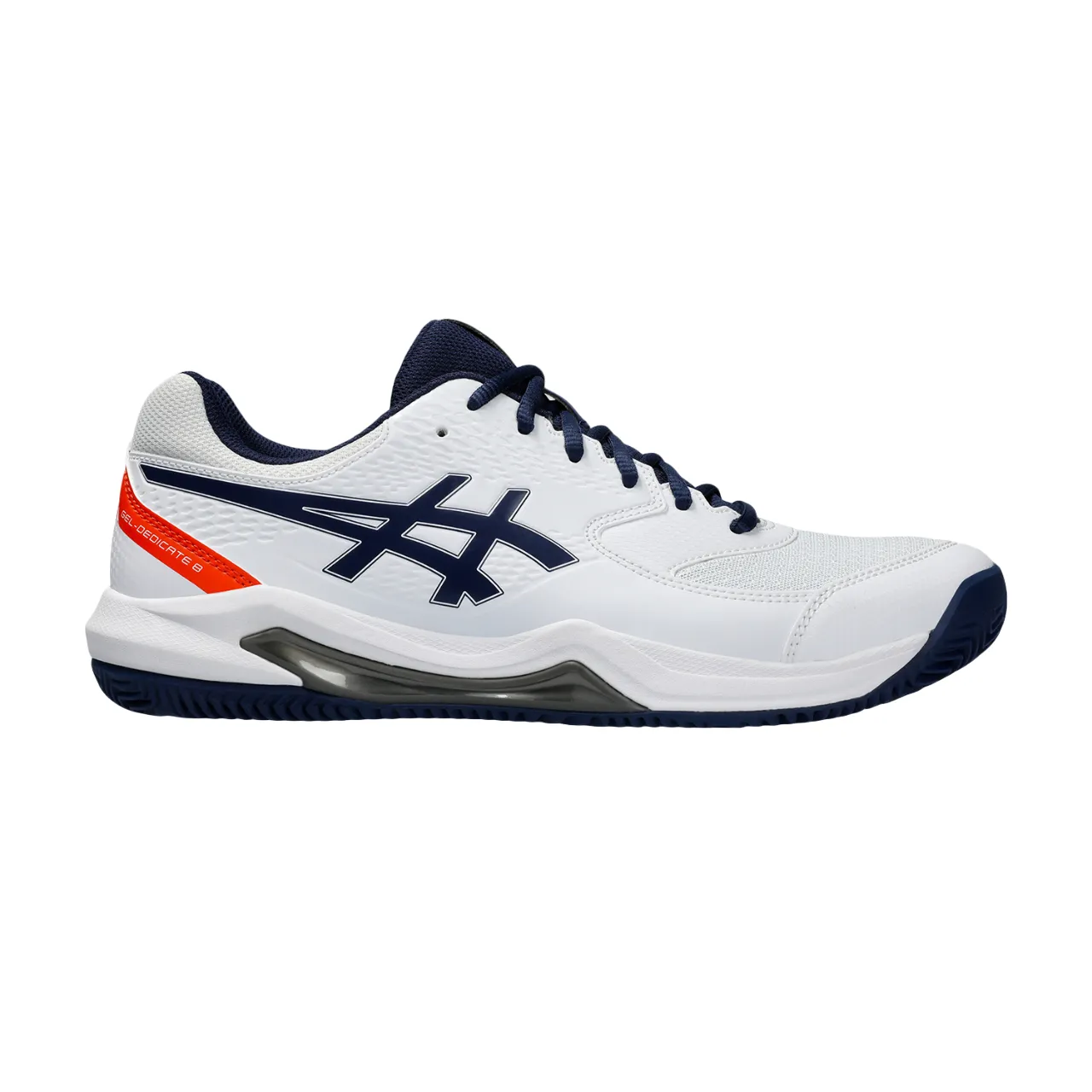 Asics men's tennis shoe for clay courts Gel Dedicate 8 Clay 1041A448-102 white-blue