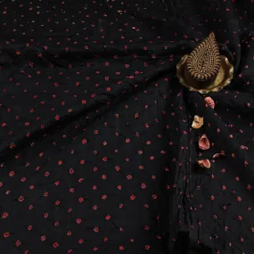 Bandhej Black Red Dots Cotton Fabric