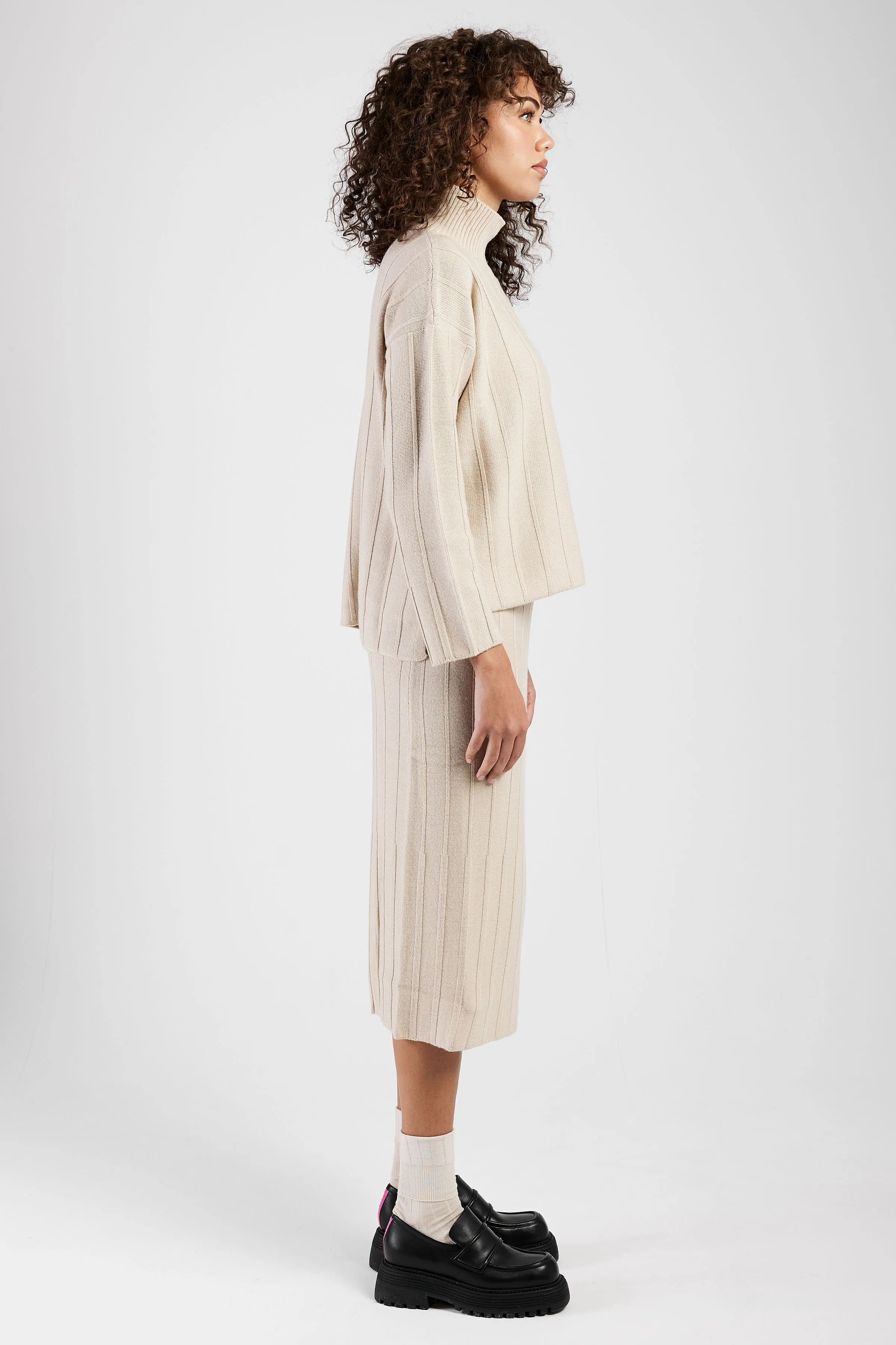 Beira Ribbed Sweater in Beige