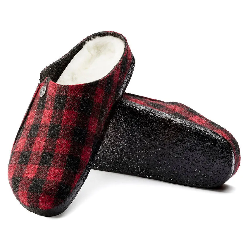 Birkenstock Men's Zermatt Shearling Wool Felt (Plaid Red - Regular Fit)