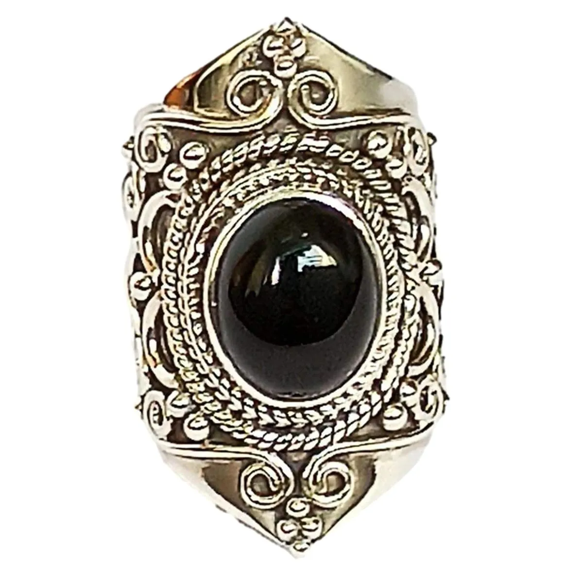 Black Onyx Ring 925 Solid Sterling Silver Jewelry Size 4 to 13 US