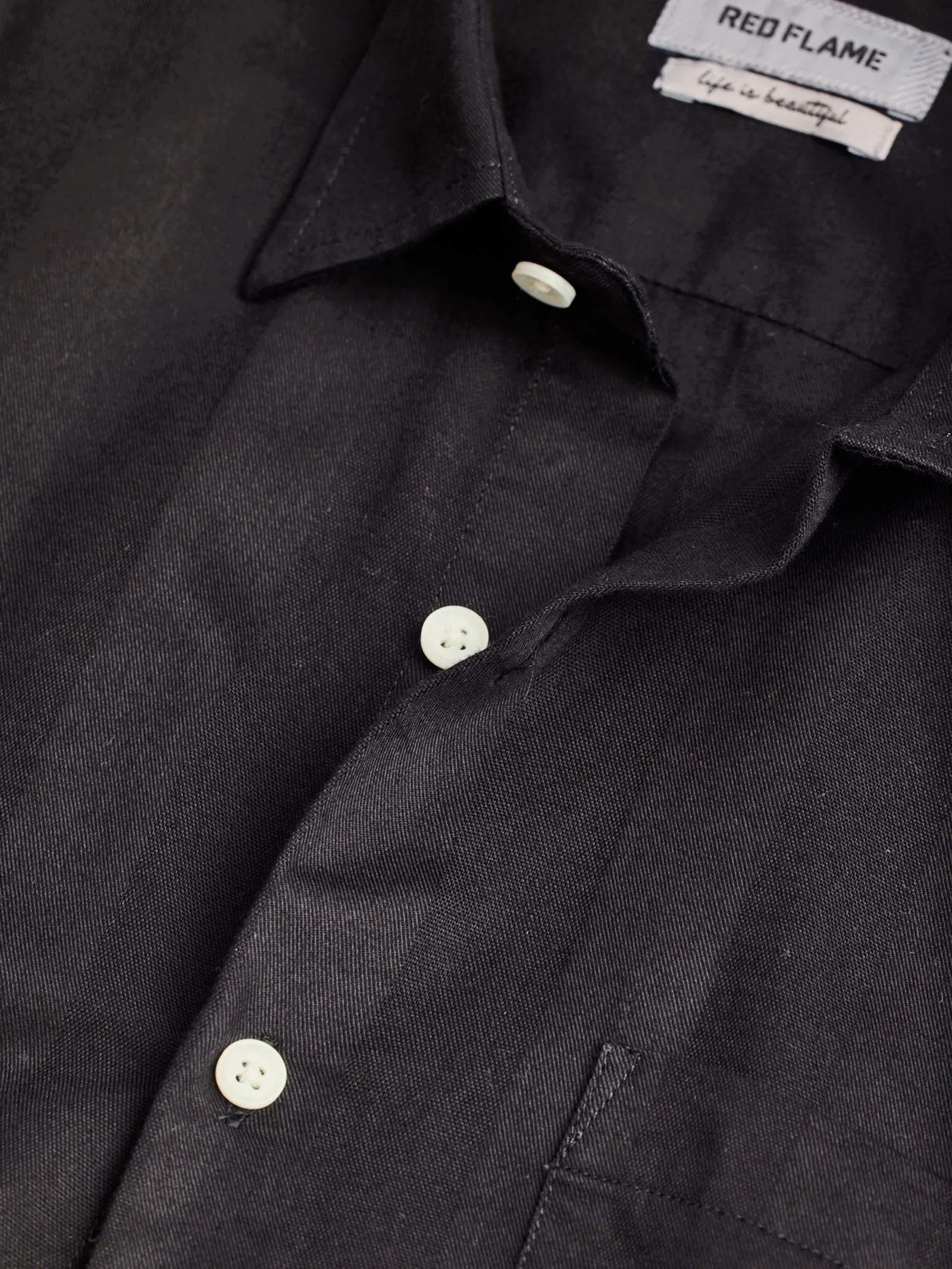 Black Pure Cotton Solid Shirt