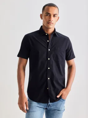 Black Pure Cotton Solid Shirt