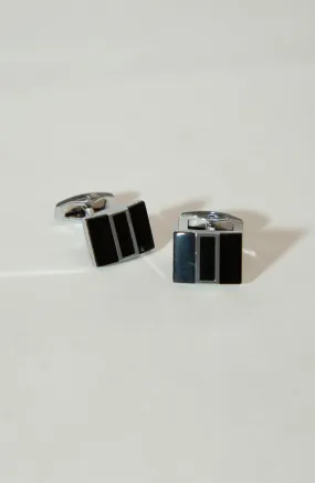 Black Silver Cufflinks