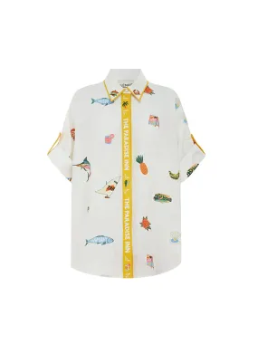 Blue Marlin Embroidered Shirt