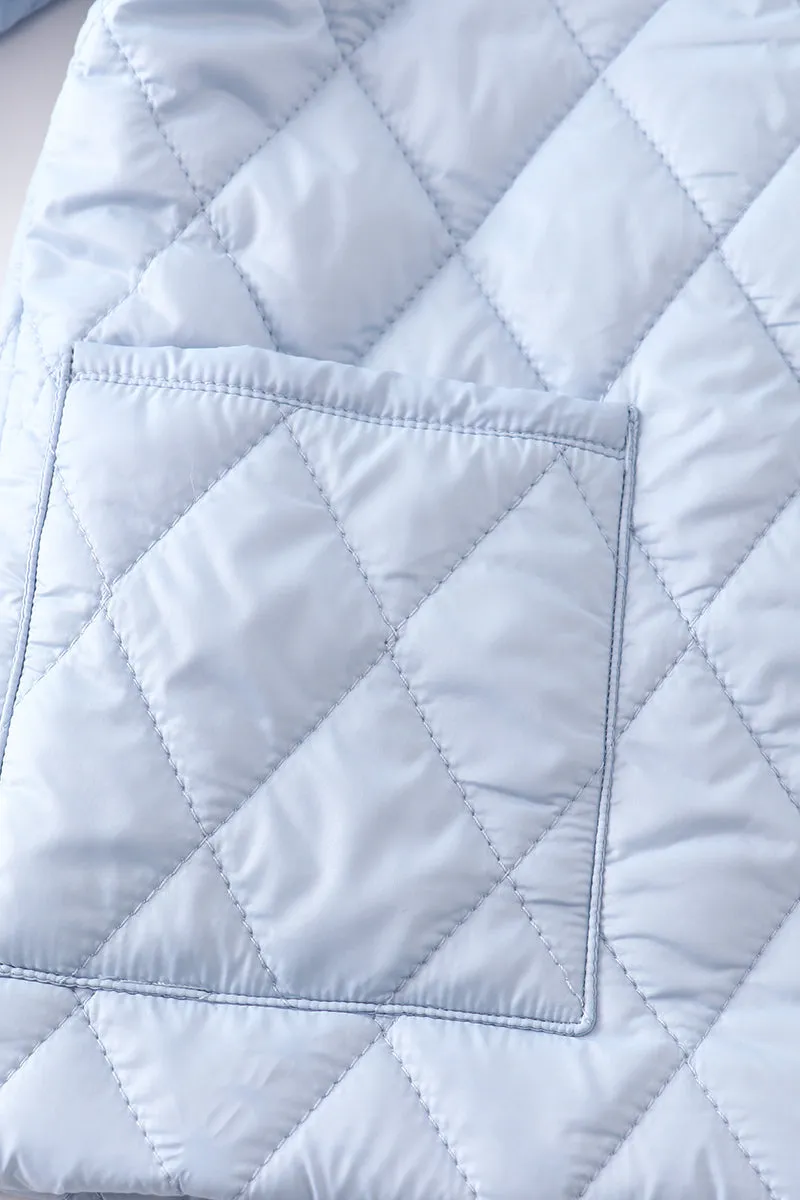 Blue quilted coat