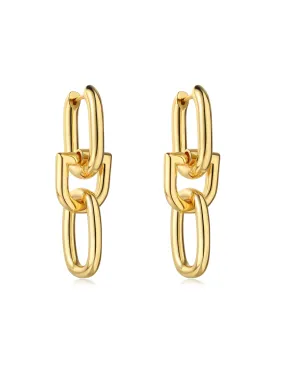 Camila Link Earring, Gold Plated