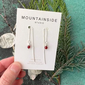 Carnelian Threader Earrings