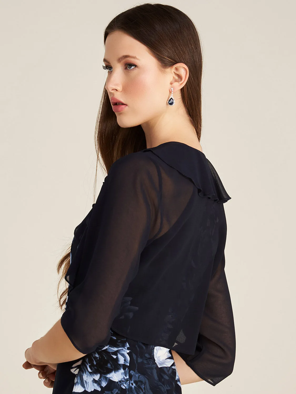 Chiffon Cover-Up With Ruffles