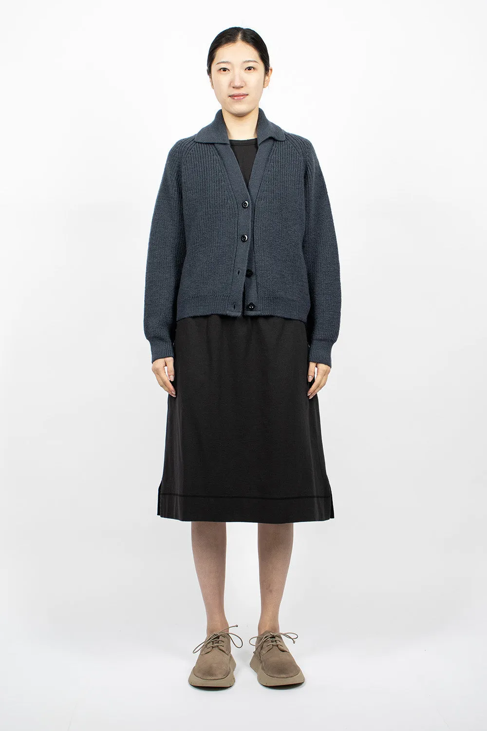 Collared Cardigan Uniform Blue