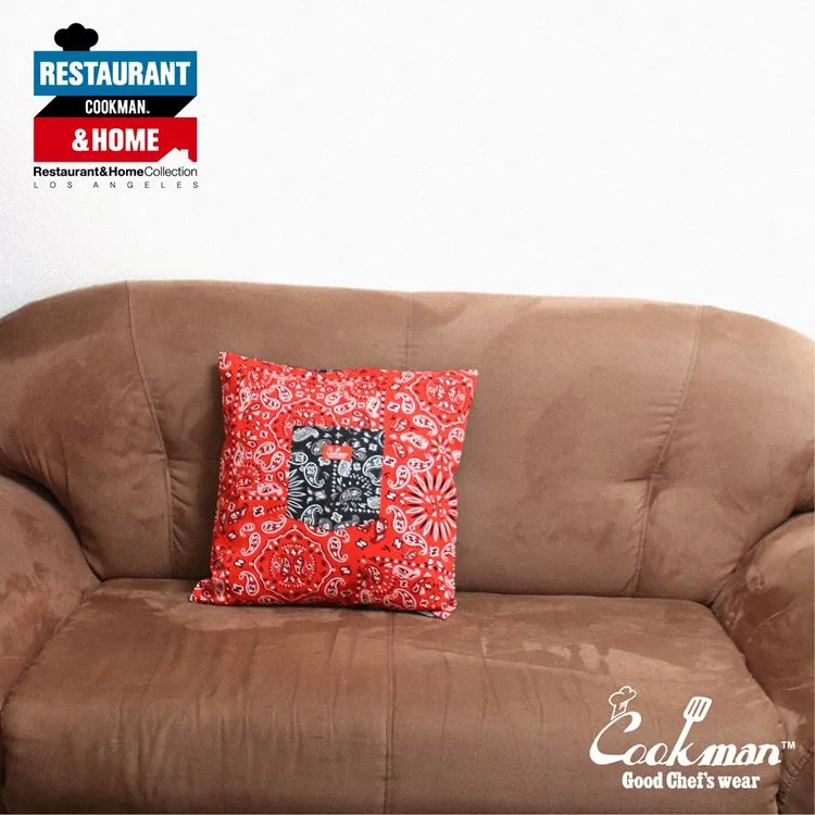 Cookman Pocket Cushion Cover (Reversible) - Paisley : Red & Black