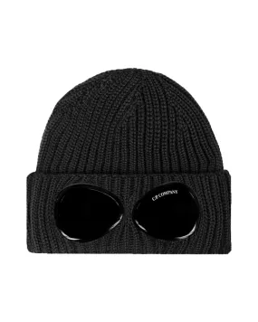 CP Company Extra Fine Merino Wool Goggle Beanie Nero