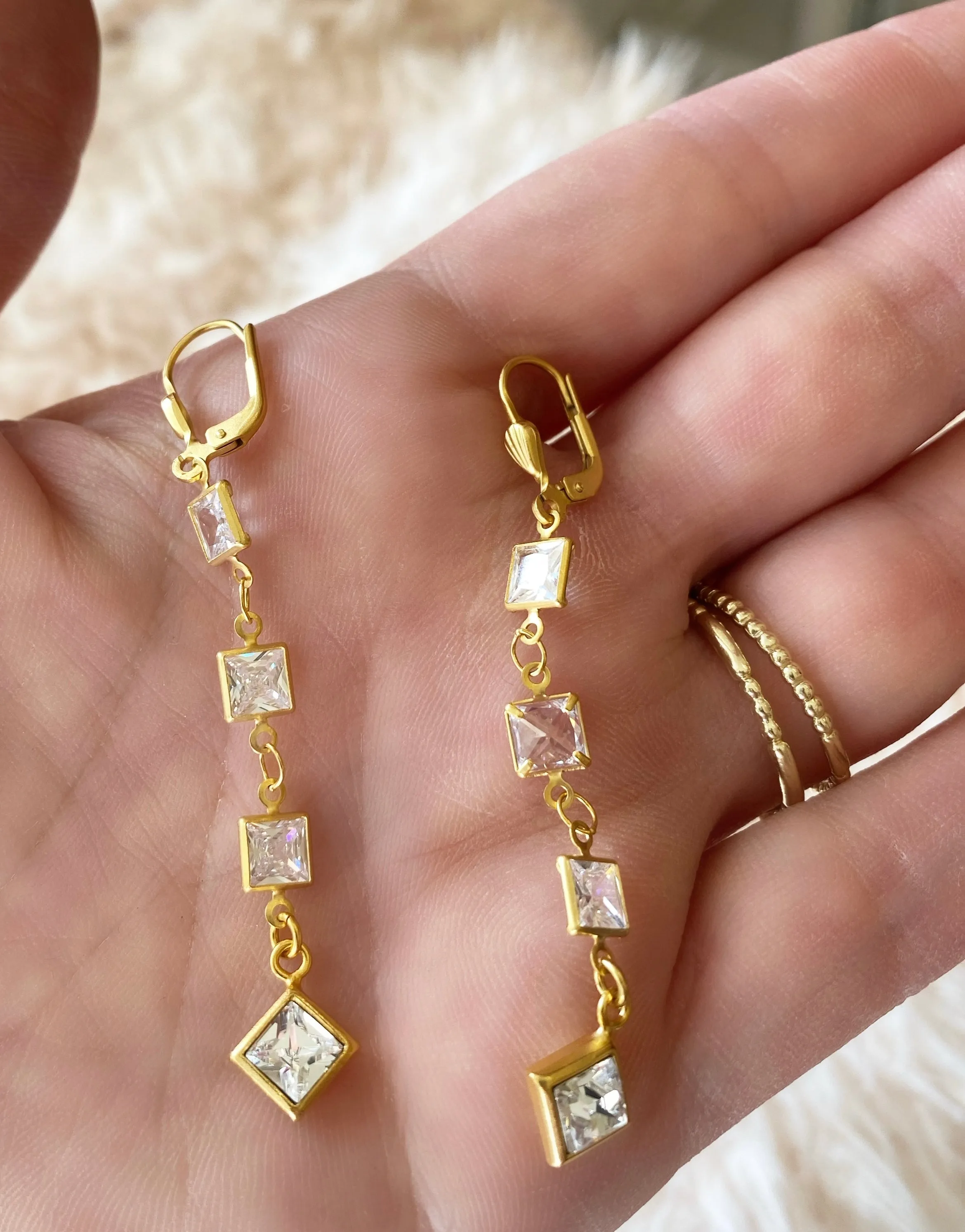 Crystal Chain Earrings