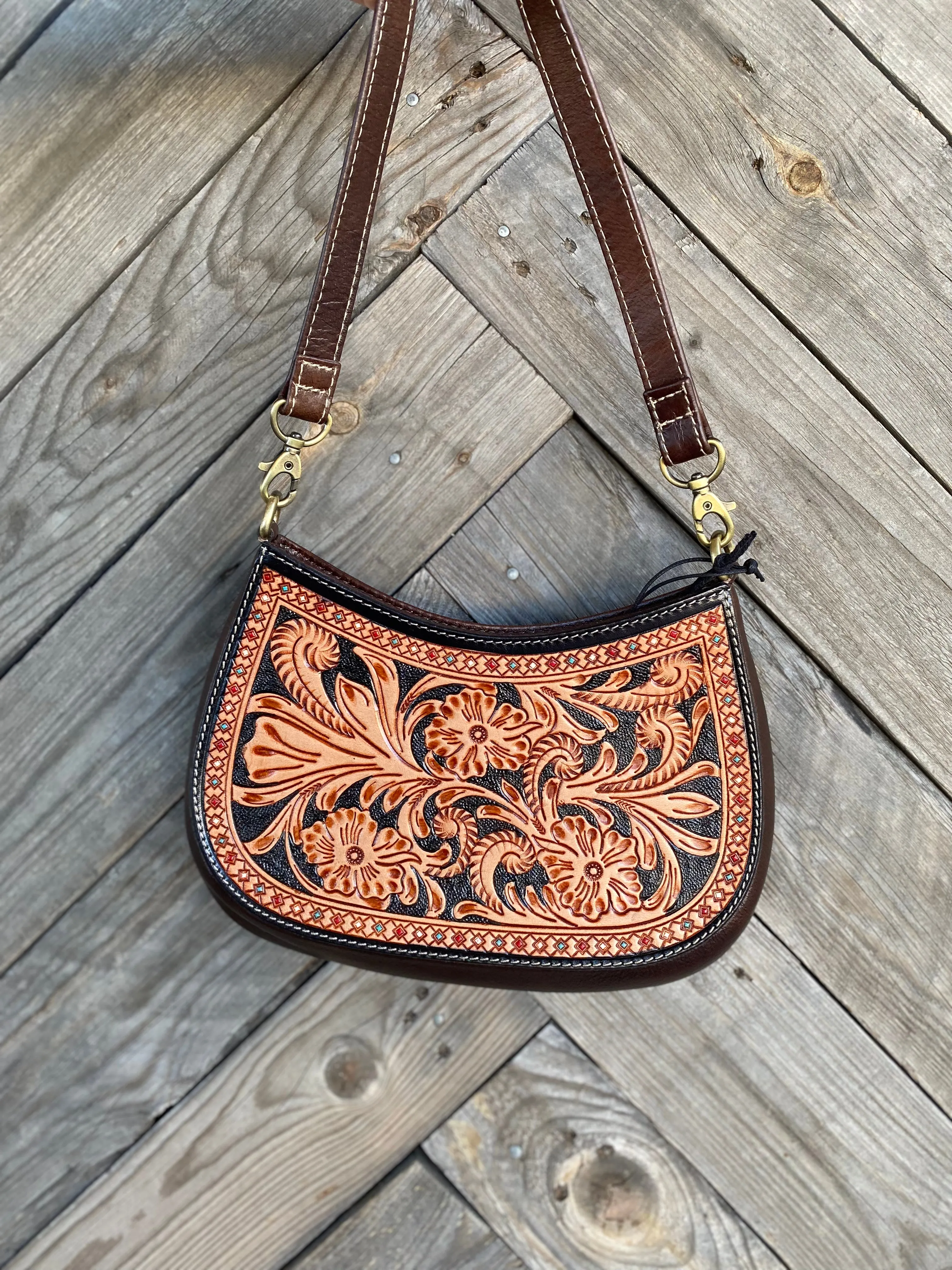 Daisy Hill Trail Hand-Tooled Bag