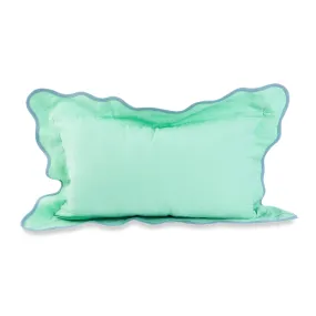 Darcy Linen Lumbar Pillow - Mint   Aqua