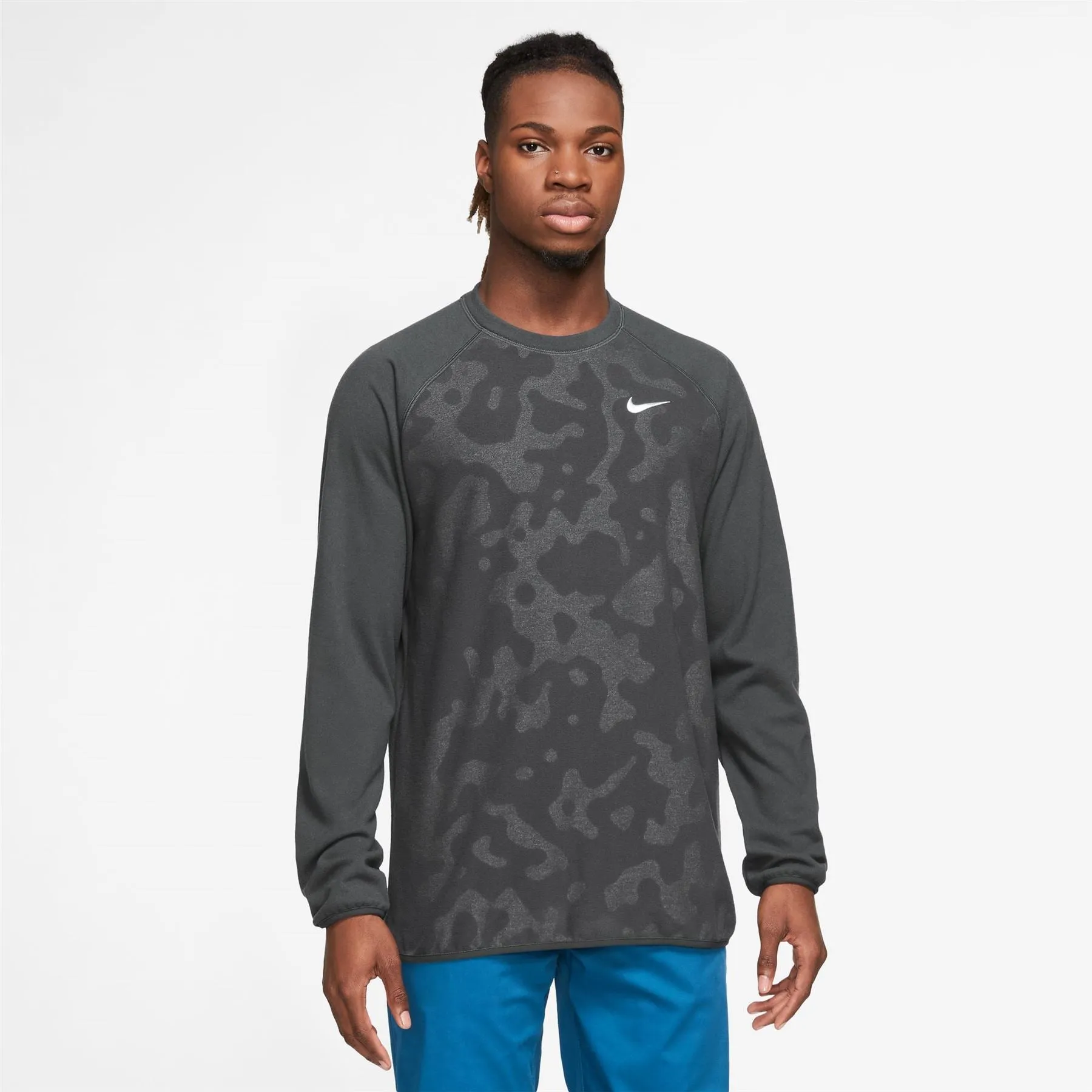 Dri-FIT Knitted Wool Camo Crew Neck Sweatshirt Anthracite Grey - W23