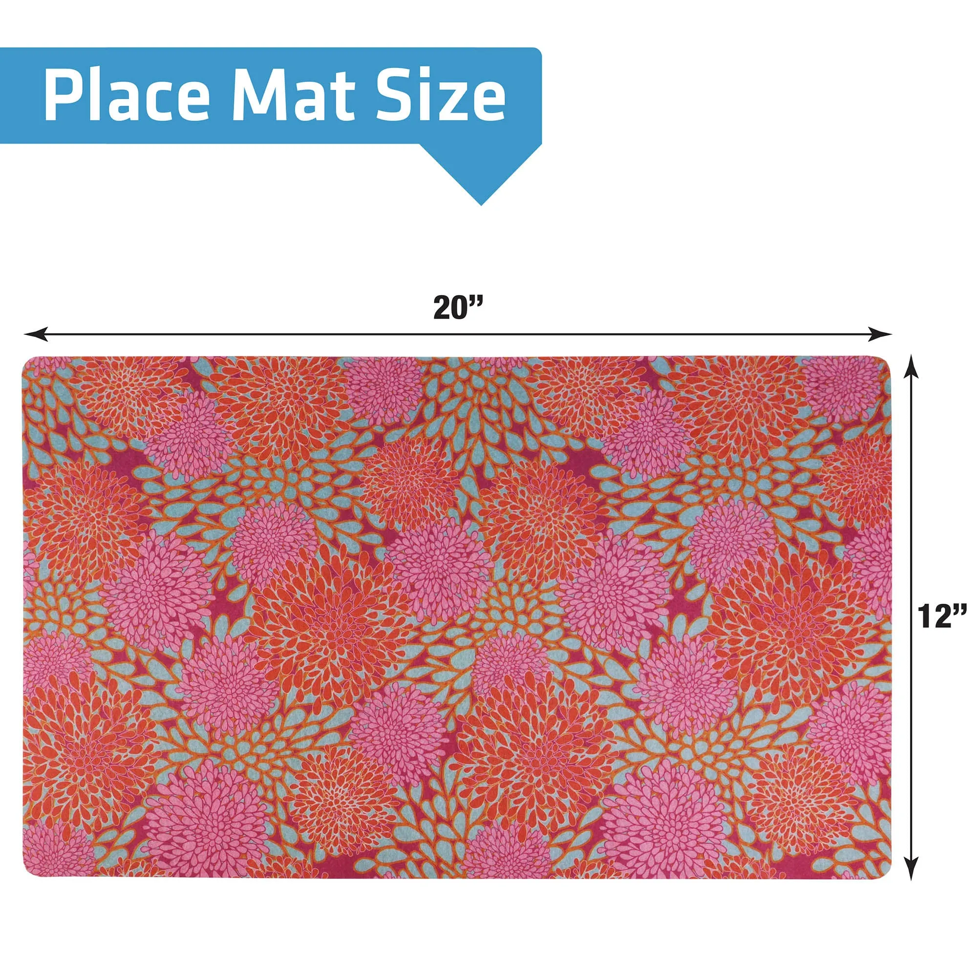 Drymate Pet Placemat, Pink Flower