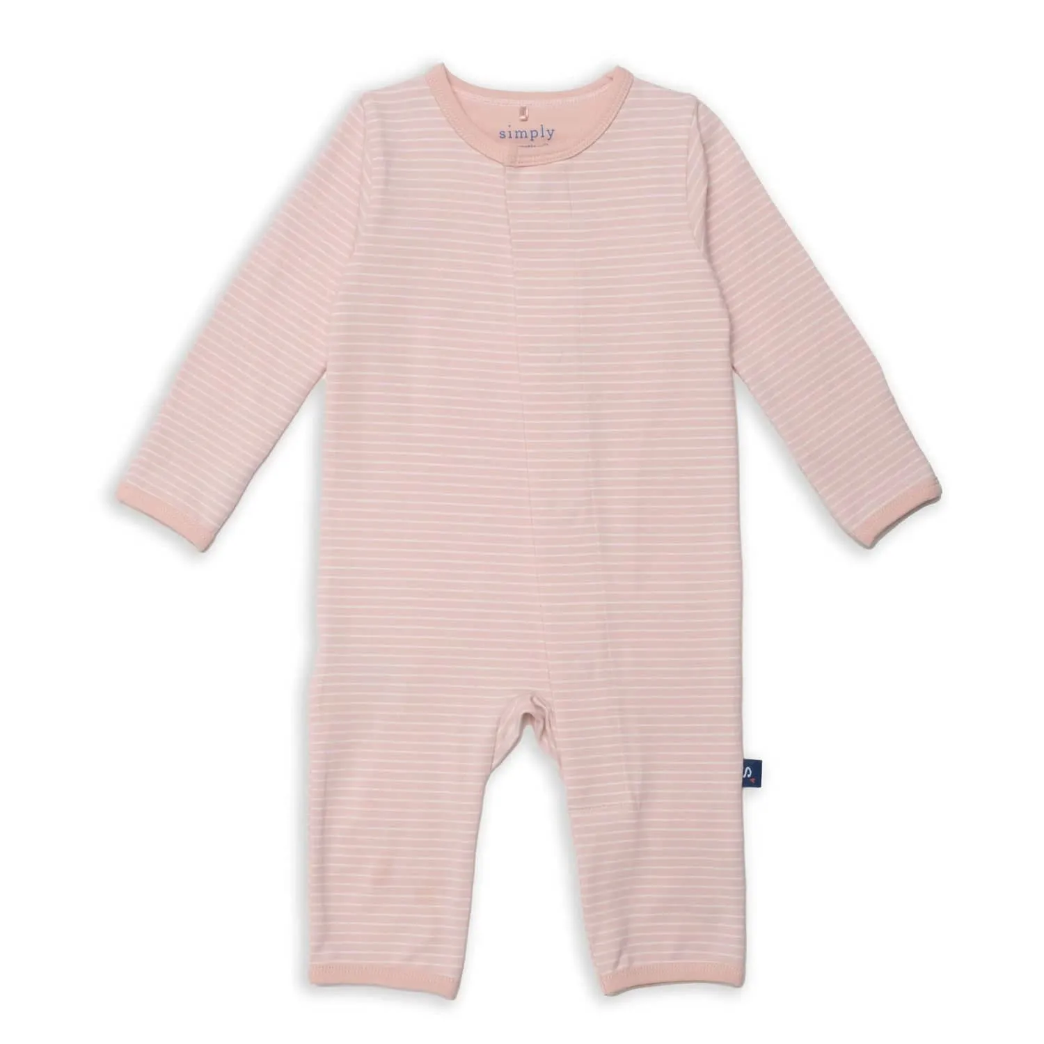 egret/peach stripe CloudStretch™ magnetic coverall