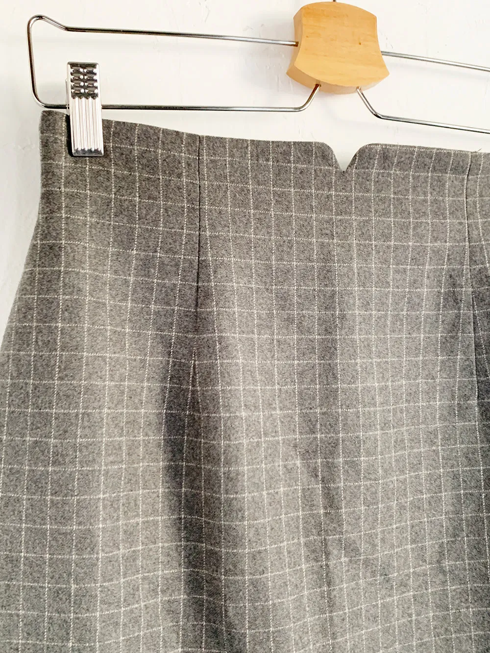 Erote Grey Windowpane Plaid Mini Skirt