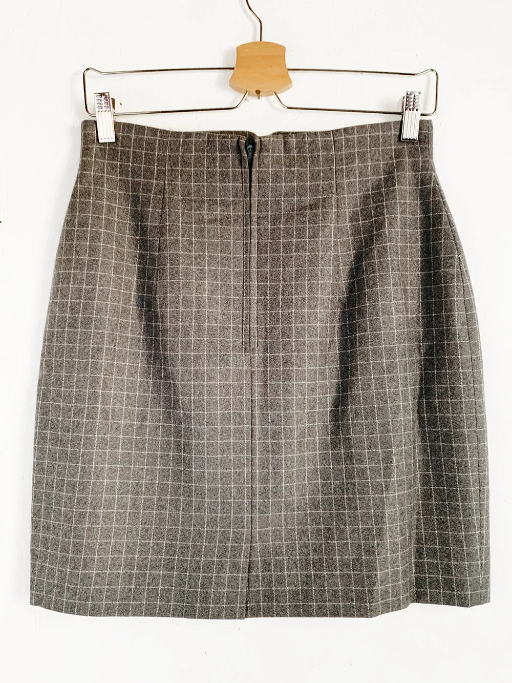 Erote Grey Windowpane Plaid Mini Skirt