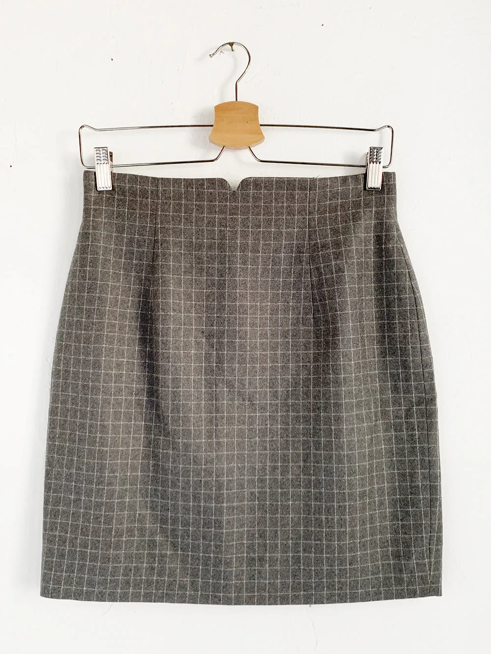 Erote Grey Windowpane Plaid Mini Skirt