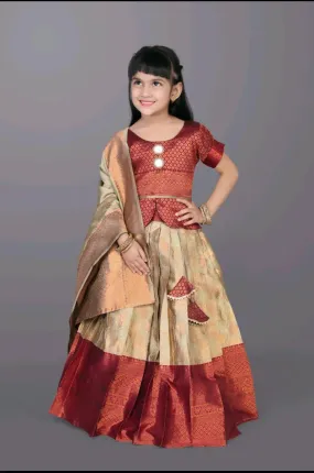 Ethnic Kids Golden Girl Lehenga Choli Dupatta