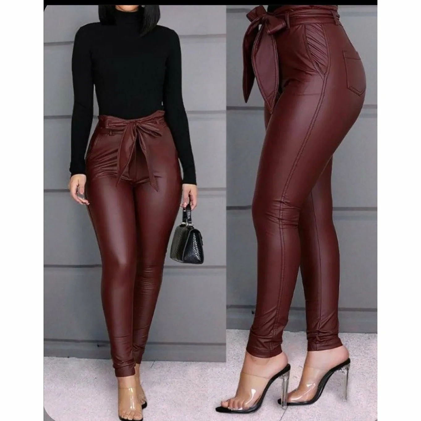 Faux Leather High Waisted Pant