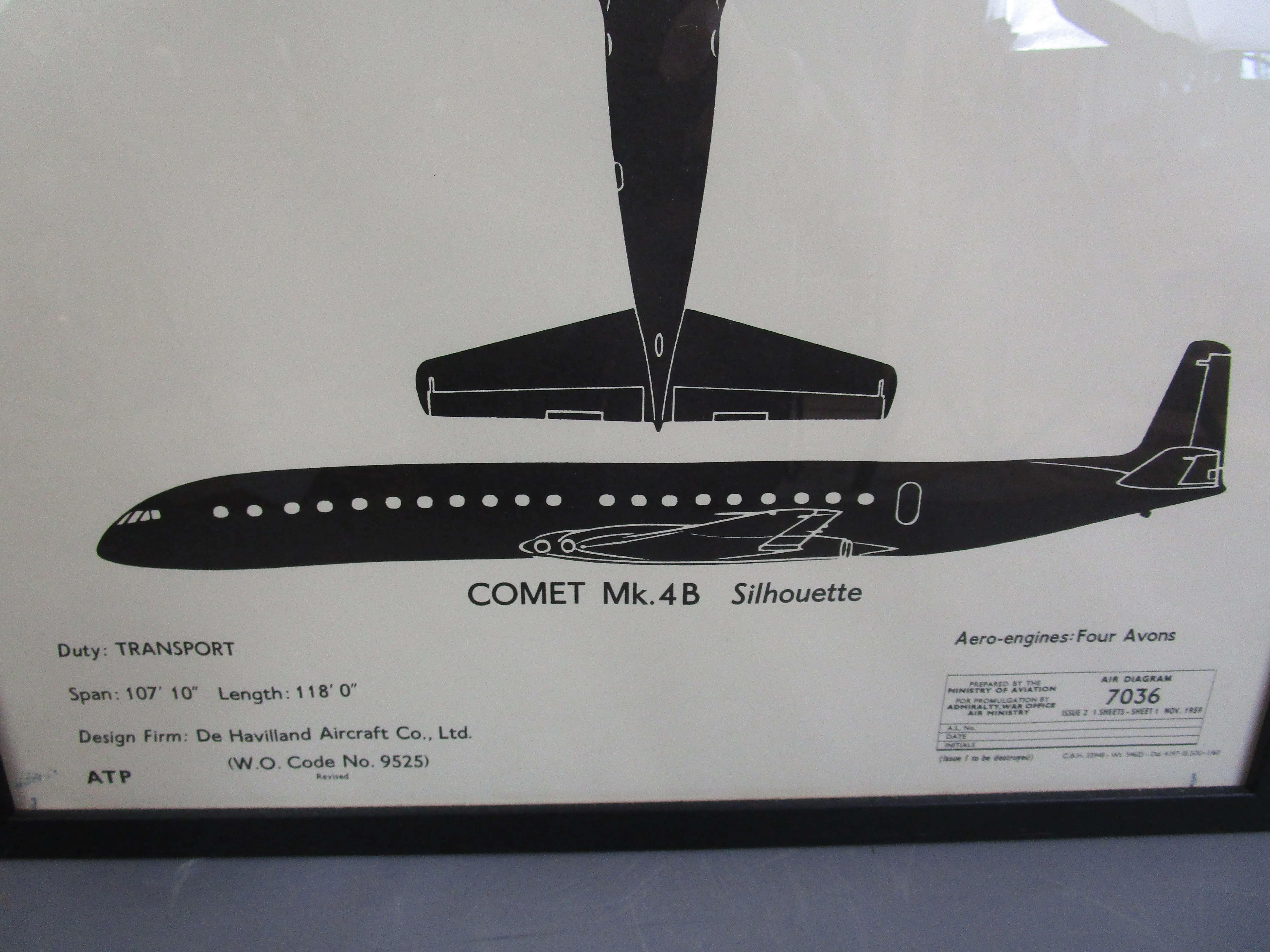 Framed cold War Aircraft Recognition Poster Comet MK.4B Vintage WW2 c1948