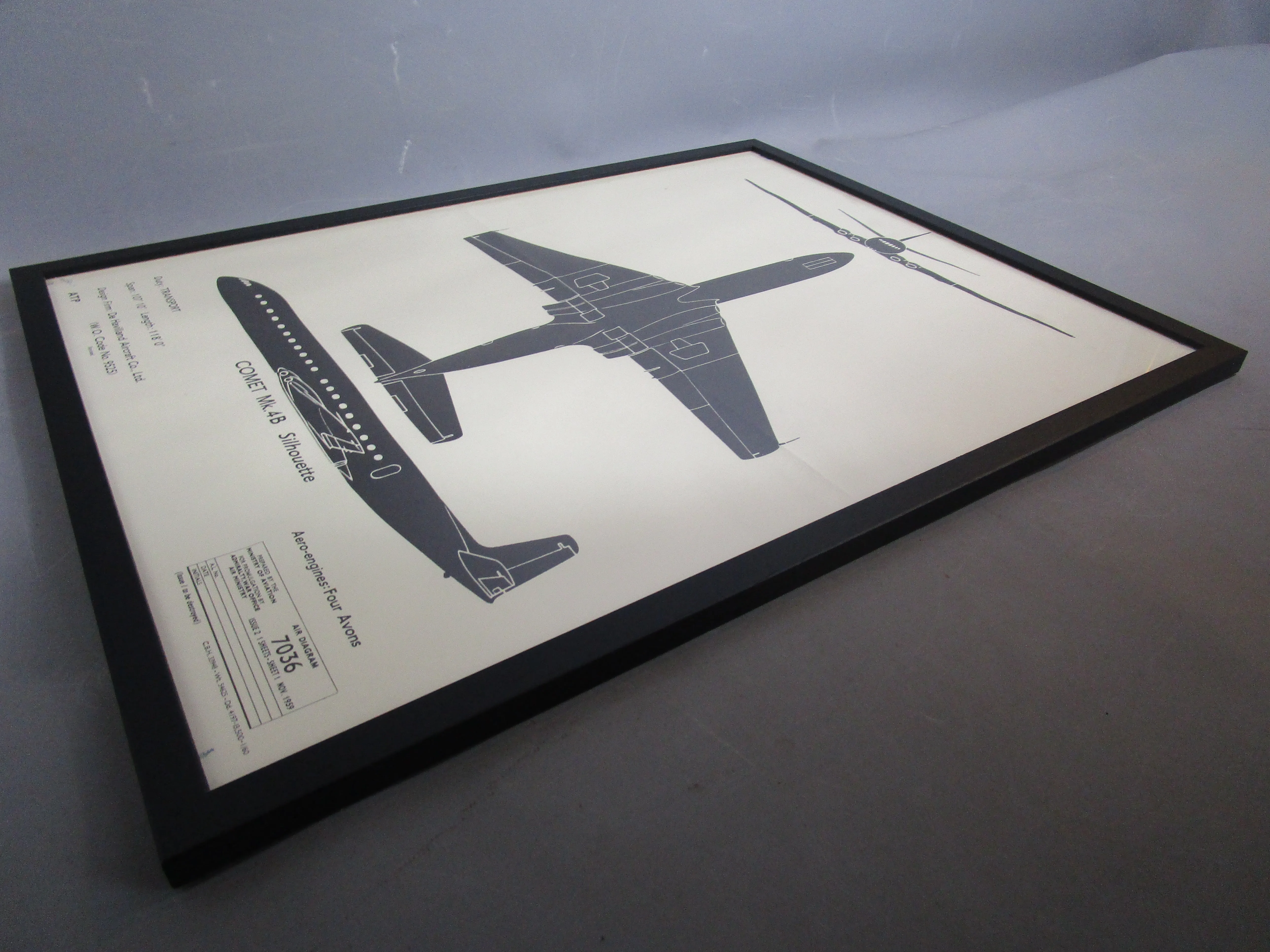 Framed cold War Aircraft Recognition Poster Comet MK.4B Vintage WW2 c1948