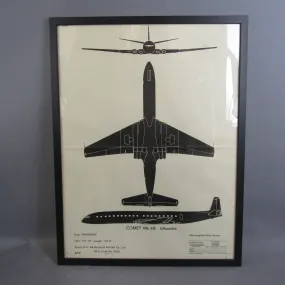 Framed cold War Aircraft Recognition Poster Comet MK.4B Vintage WW2 c1948