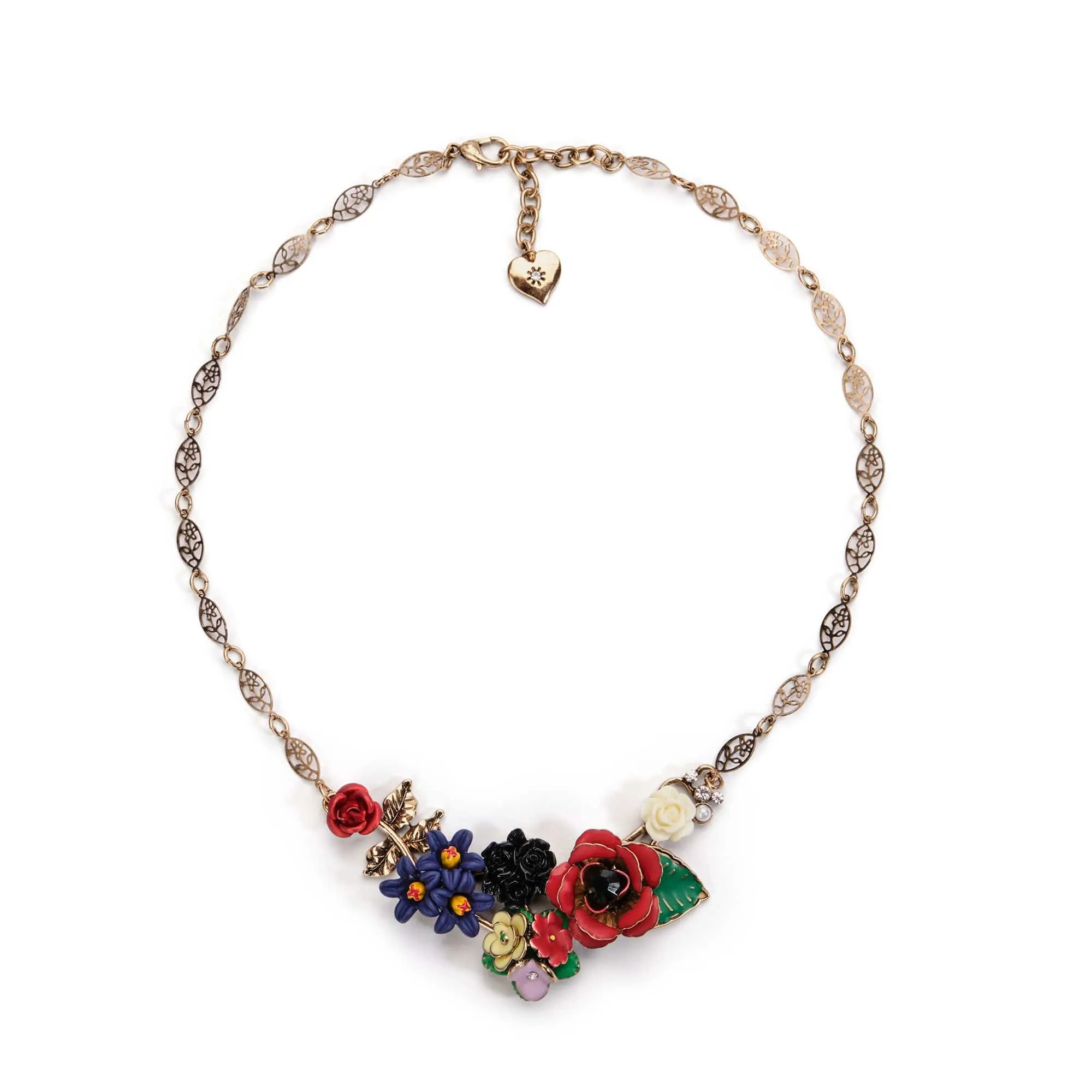 Frida Cluster Flower Vintage Style Necklace