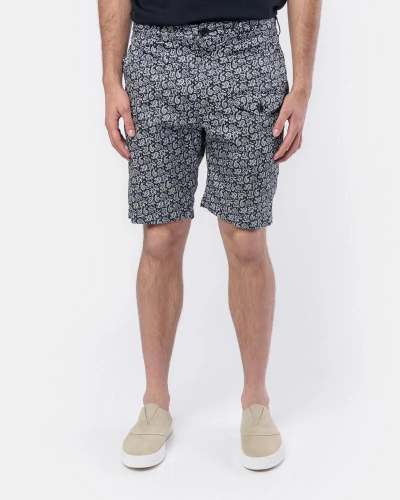 Ghurka Shorts in Navy Paisley