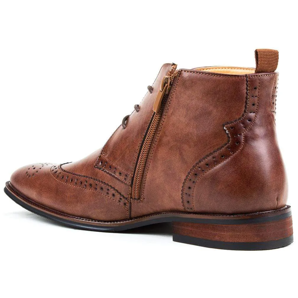 Gino Vitale Men's Wing Tip Brogue Boots