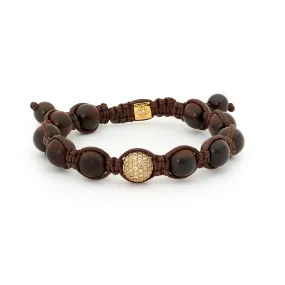 Gold, Diamond and Ebony Shamballa Bracelet