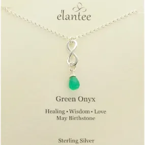 Green Onyx May Birthstone Infinity Necklace