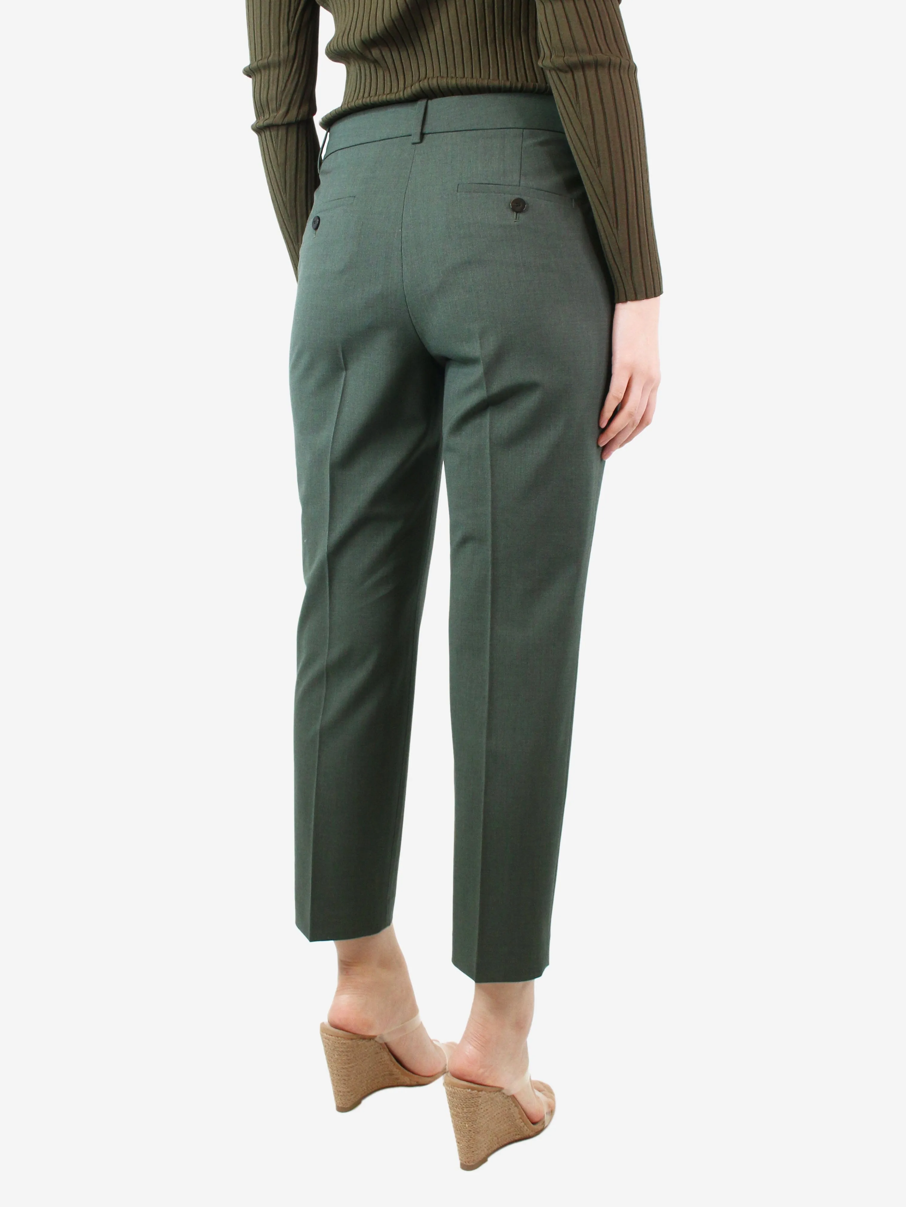 Green wool pocket trousers - size UK 12