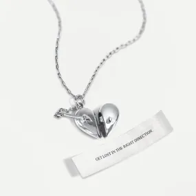 Heart   Arrow Locket - Silver