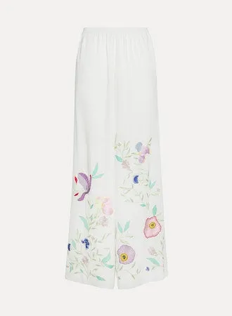 HEAVEN EMBROIDERED CREPE PANTS