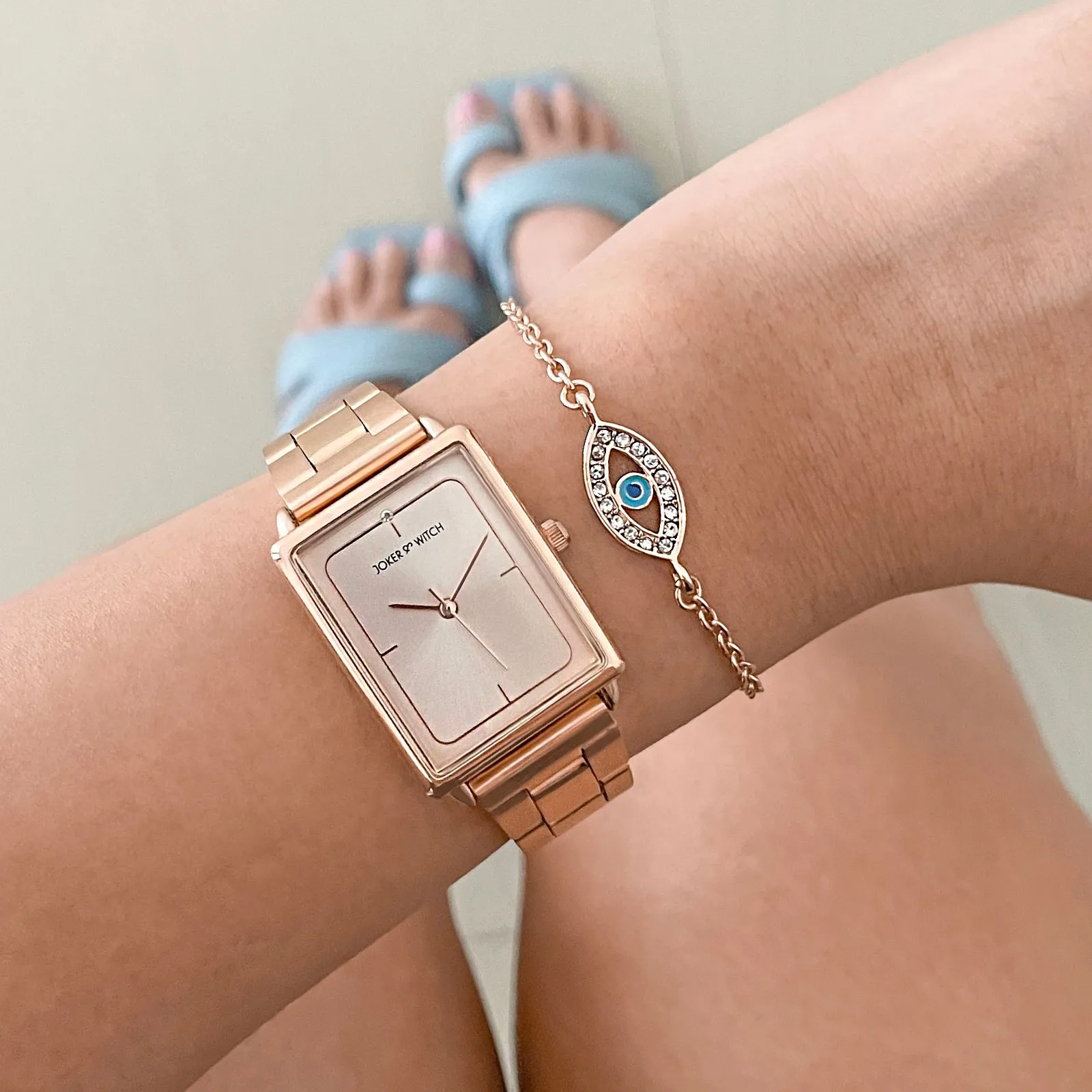 Janaki Rose Gold Watch Bracelet Stack