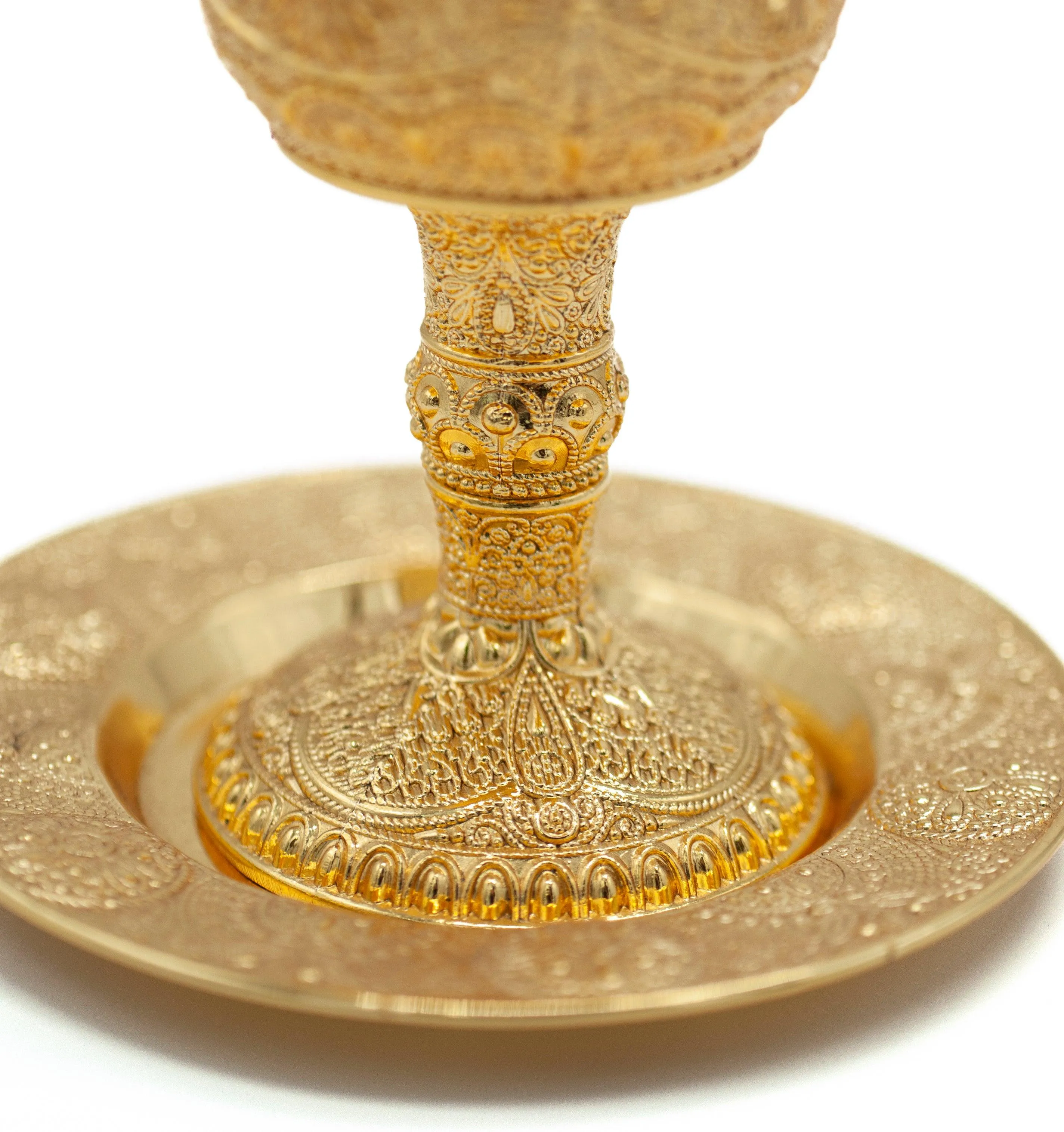 Jerusalem Kiddush Cup Gold plated made from the Holyland